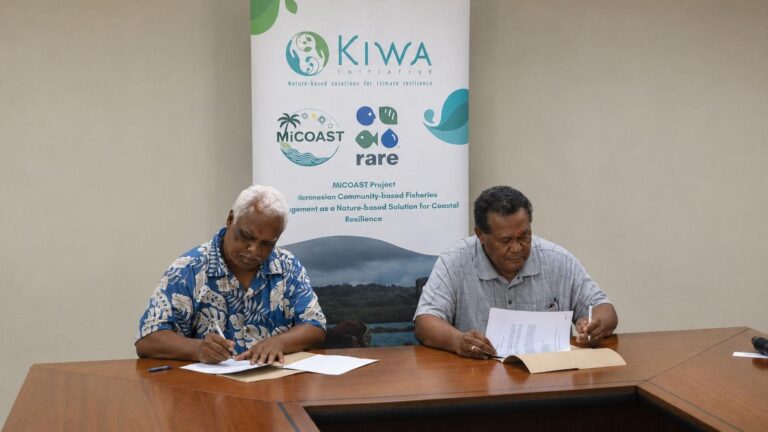 Melekeok, Ngiwal States Sign Marine Conservation Partnership