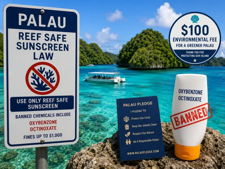 Palau Reef Safe Sunscreen Ban and Tourist Fee in 2026