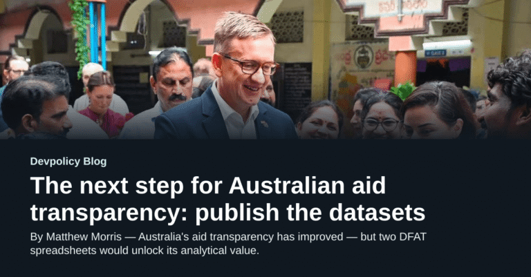 The next step for Australian aid transparency: publish the datasets